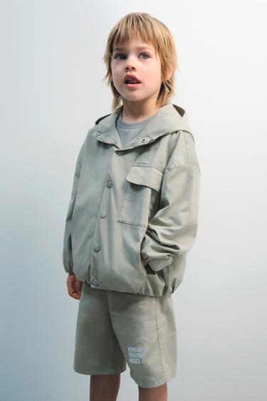 CAZADORA CAPUCHA LOGO - Beixe claro de Zara