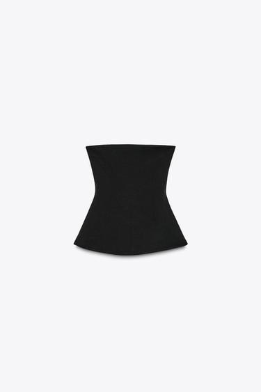 INTERLOCK BANDEAU TOP - Black by Zara