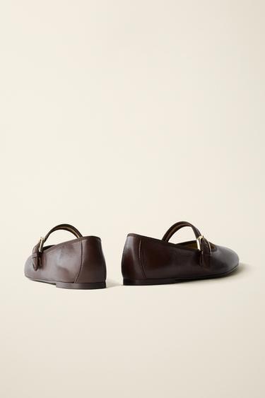 LEATHER BALLET FLATS CREATED BY CARAMEL LONDON X ZARA - Brown by Zara - Image 7