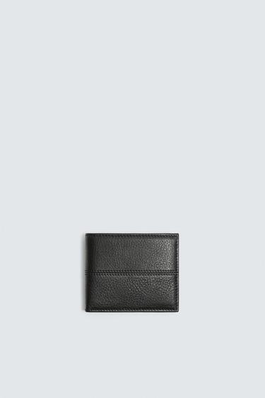 CARTERA DE PELL - Negre de Zara