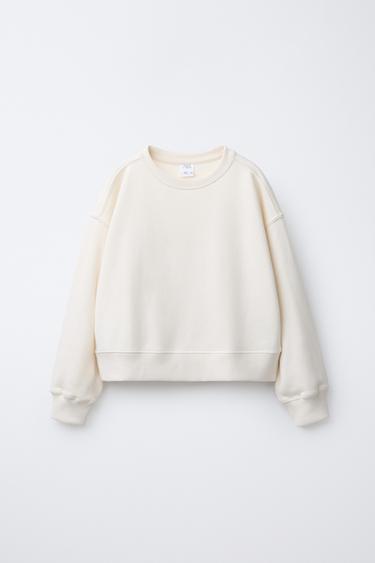 Zara BASIC SWEATSHIRT - Ecru