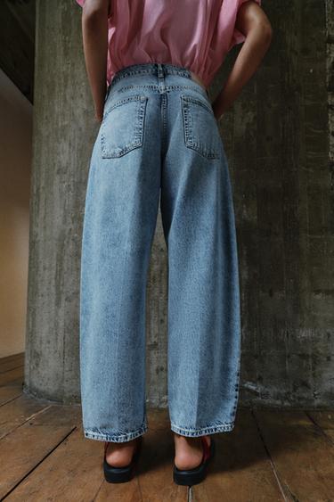 JEAN Z1975 BARREL TAILLE NORMALE AVEC PLI REPASSÉ - Bleu moyen de Zara - Image 5
