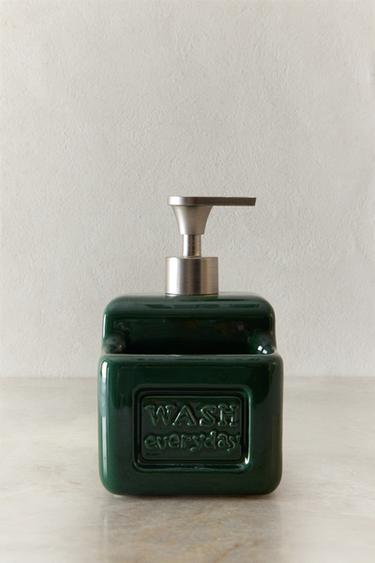 WASHING-UP LIQUID DISPENSER WITH CONTAINER - Mid-green by Zara - Image 4