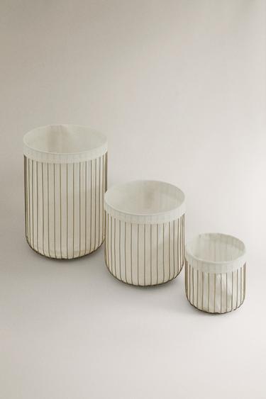 CORBEILLE AVEC TISSU INTÉRIEUR - Gris de Zara - Image 1