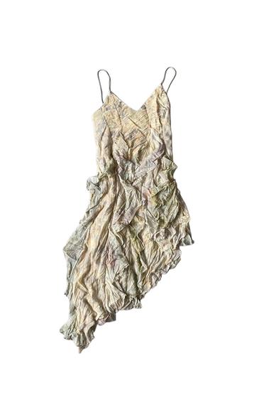 ZARA PREMIUM FASHION SUMMER SUNDRESS ASYMMETRIC RUFFLE DRESS XL