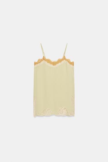 ZW COLLECTION LACE STRAP TOP - Lime by Zara - Image 4
