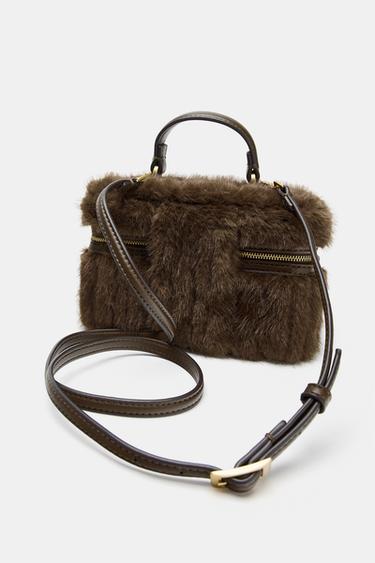 SAC RIGIDE EFFET FOURRURE - Marron de Zara - Image 3