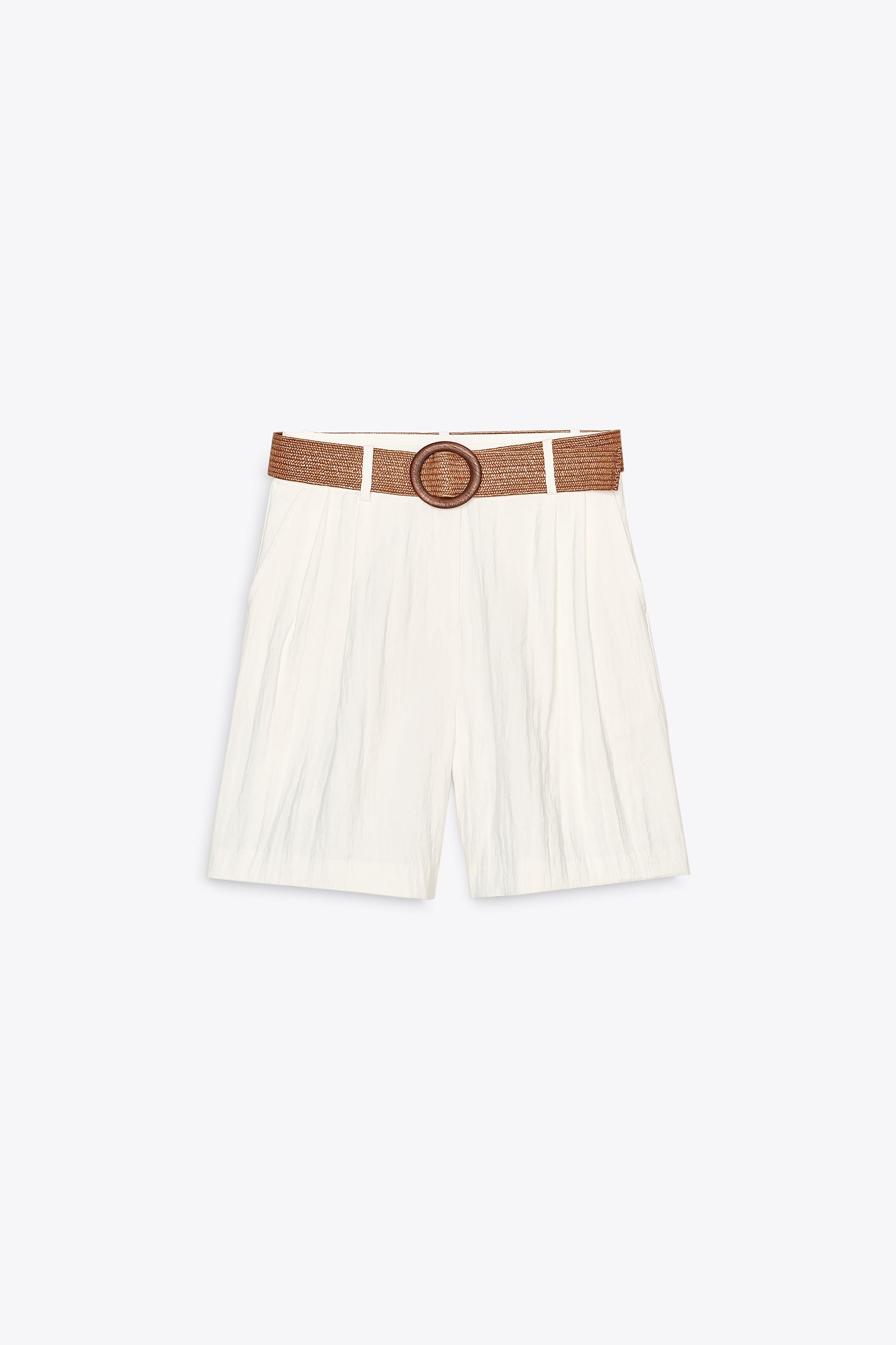 BELTED SHORTS WITH DARTS - Mid-camel | ZARA United States