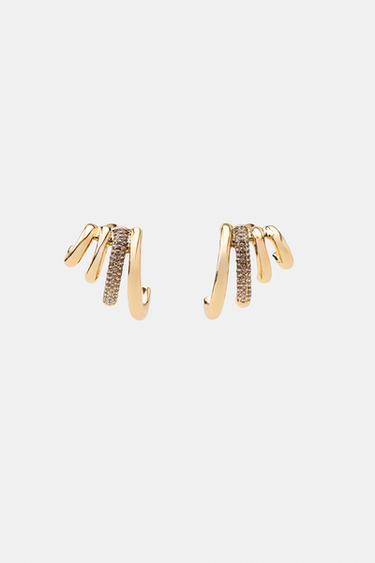 RHINESTONE EAR CUFF EARRINGS - Golden by Zara