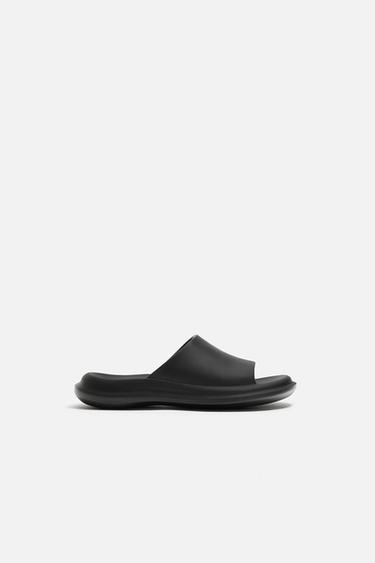 Zara 厚底海灘鞋 - 黑色