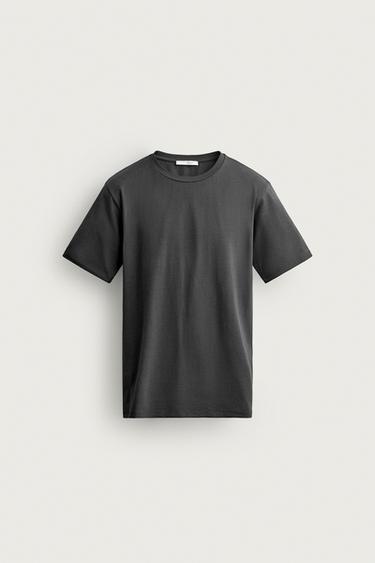 CAMISETA BÁSICA SLIM FIT - Gris oscuro de Zara