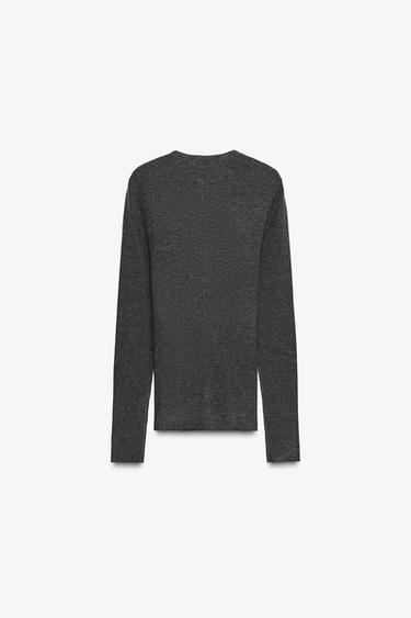 JERSEY PUNTO RIB - Gris de Zara
