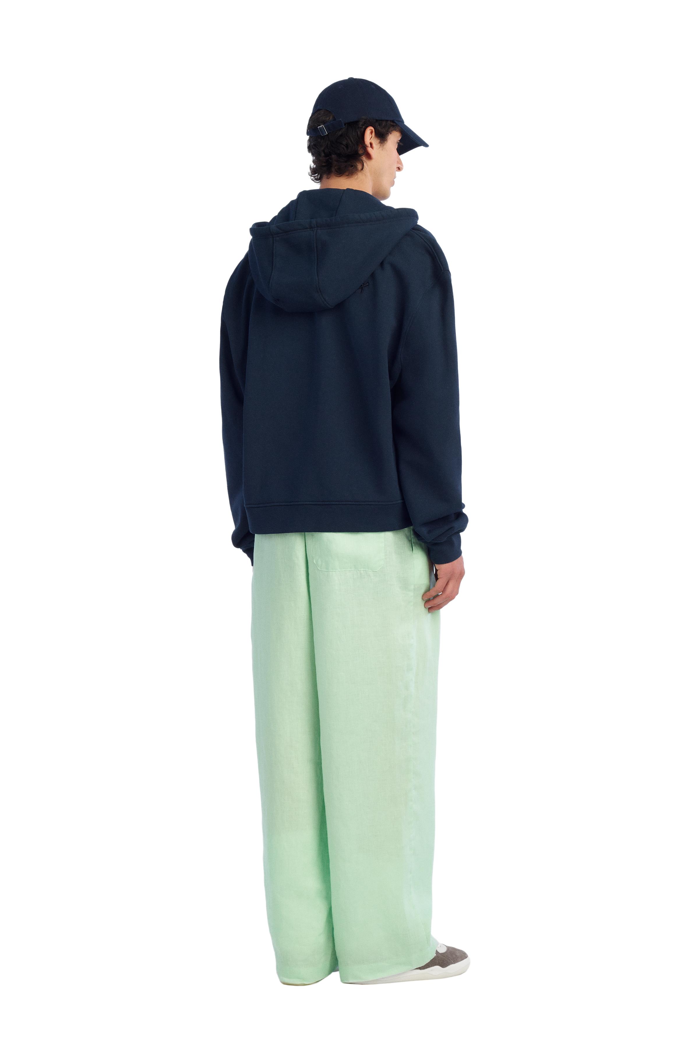 100% LINEN RELAXED FIT PANTS — Sea green