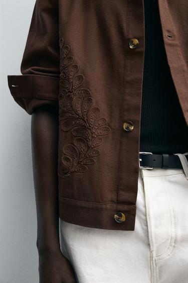 SURCHEMISE STRUCTURÉE BRODÉE - MARSALA de Zara - Image 5