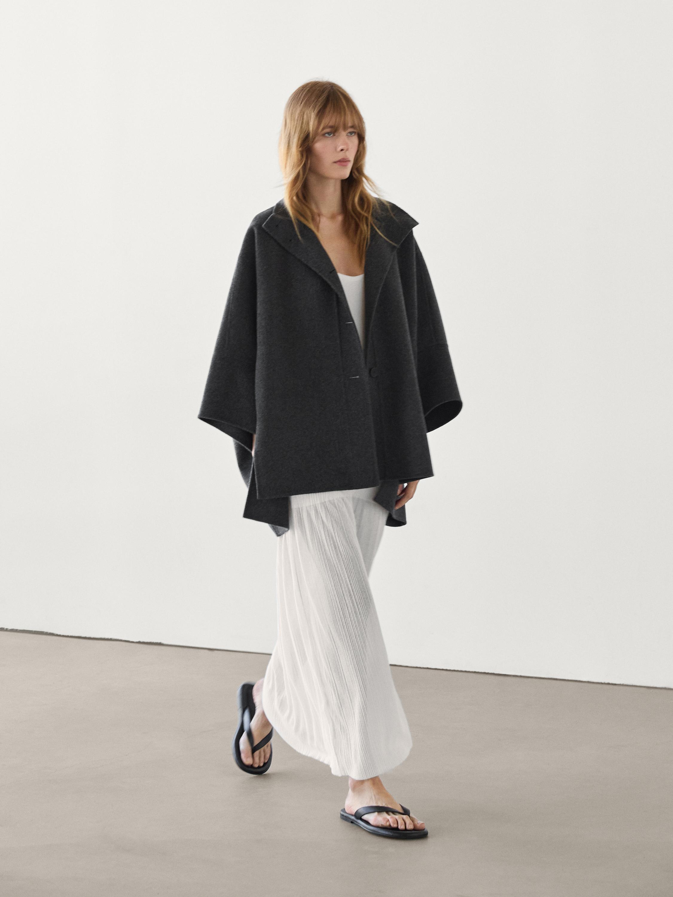 Wool blend voluminous cape - Gray | ZARA United States