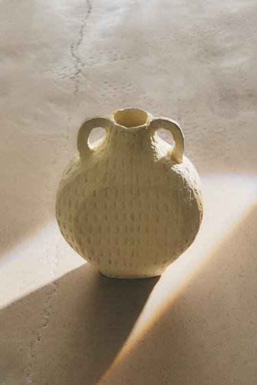 Zara PAPIER-MÂCHÉ VASE - Ecru