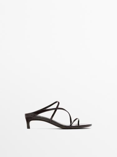 Zara Strappy heeled sandals - LIMITED - Burgundy Red