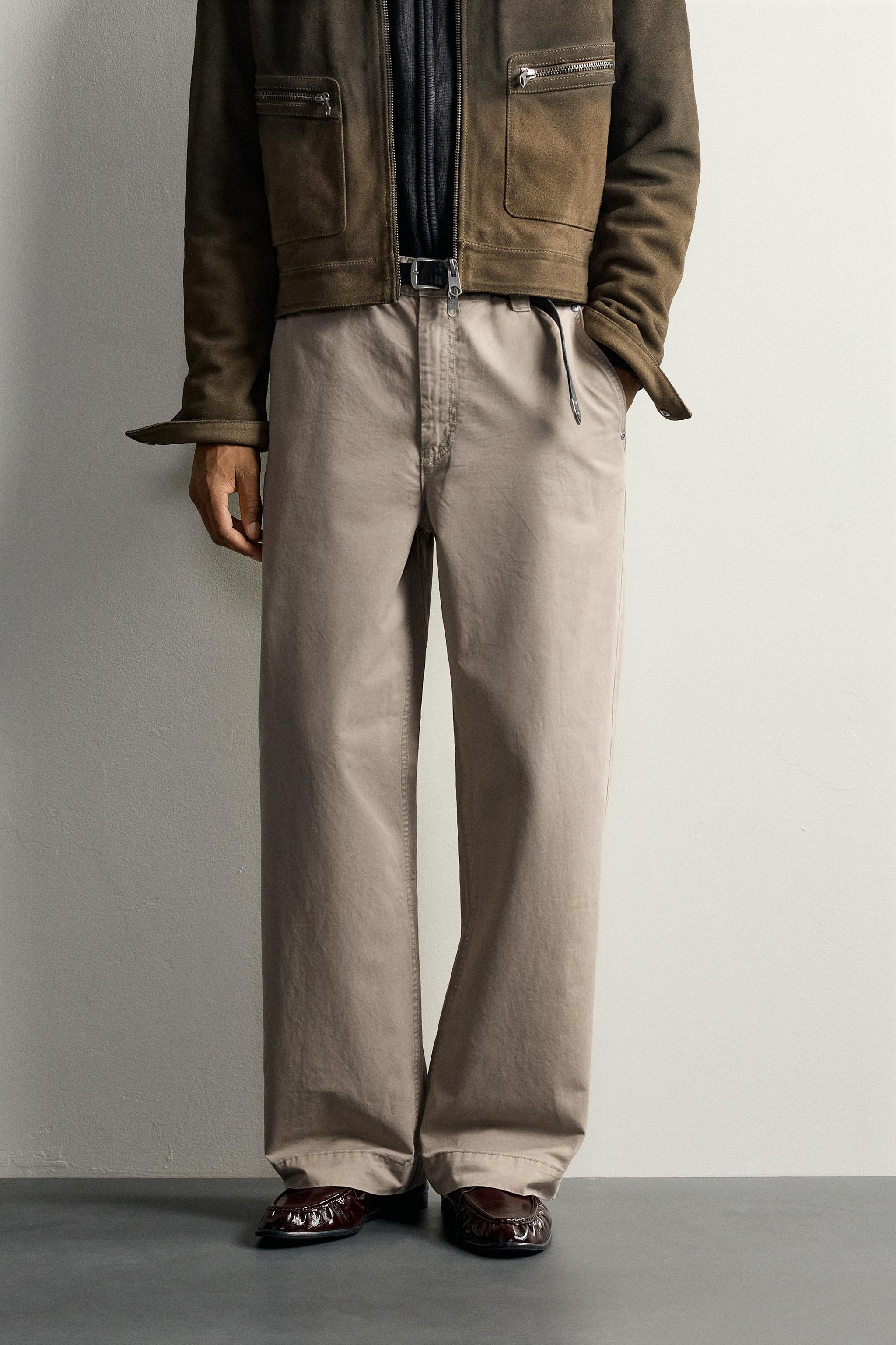 WASHED RELAXED FIT CHINO PANTS