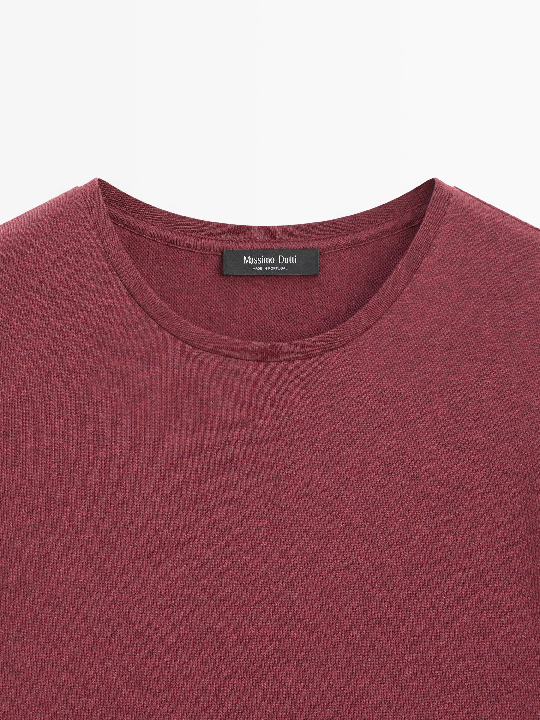 T-shirt chiné à manches courtes en coton léger