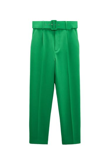 TROUSERS WITH LINED BELT