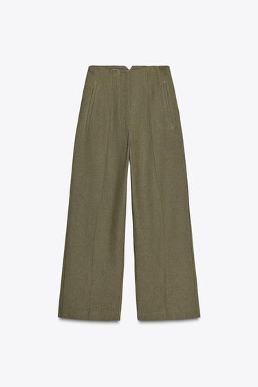 RUSTIC STRAIGHT-LEG TROUSERS - Khaki by Zara - Image 7