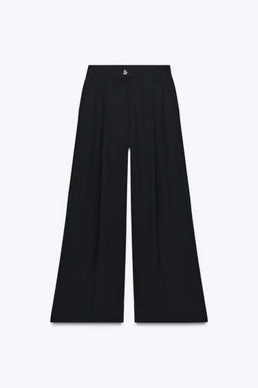 DARTED PALAZZO TROUSERS - Black by Zara - Image 3