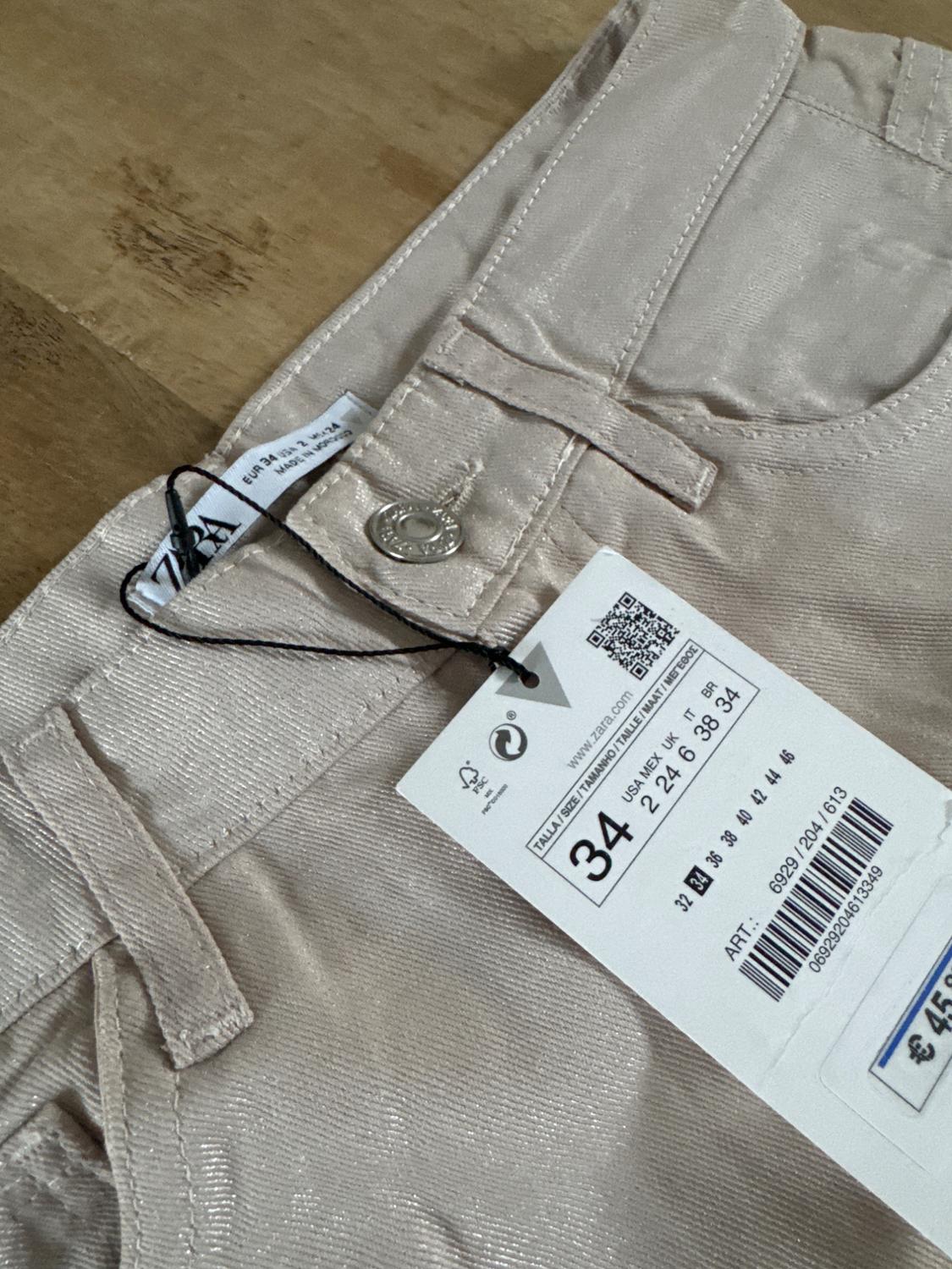TRF WIDE-LEG HIGH-WAIST SHINY TROUSERS - Image 4