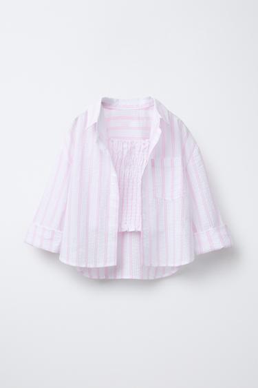 STRIPED SHIRT AND TOP PACK - Pink / White by Zara