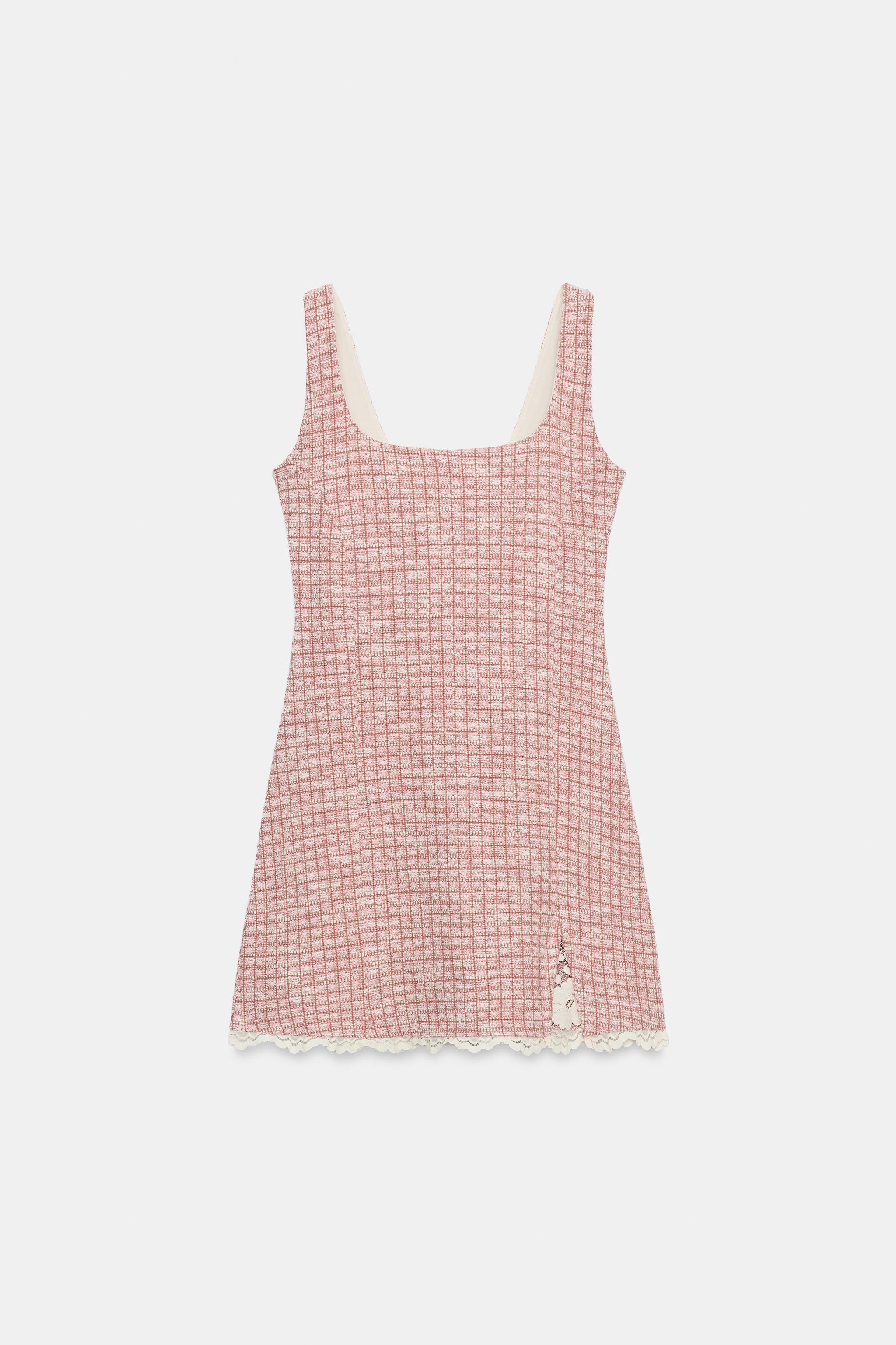 zara pink dress tweed Zara pink dress tweed