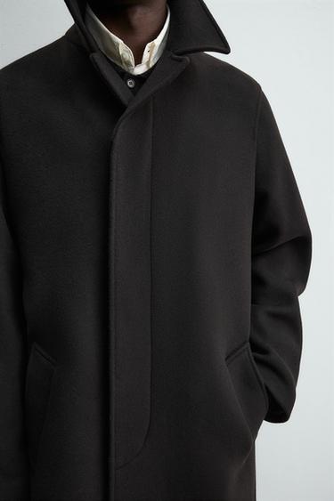 MANTEAU MÉLANGE LAINE MANTECO ® - Marron de Zara - Image 7