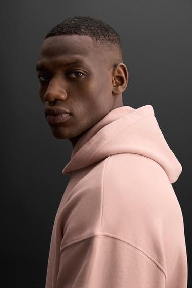 ÁO NỈ CÓ MŨ TRÙM ĐẦU THÊU - Màu hồng từ Zara