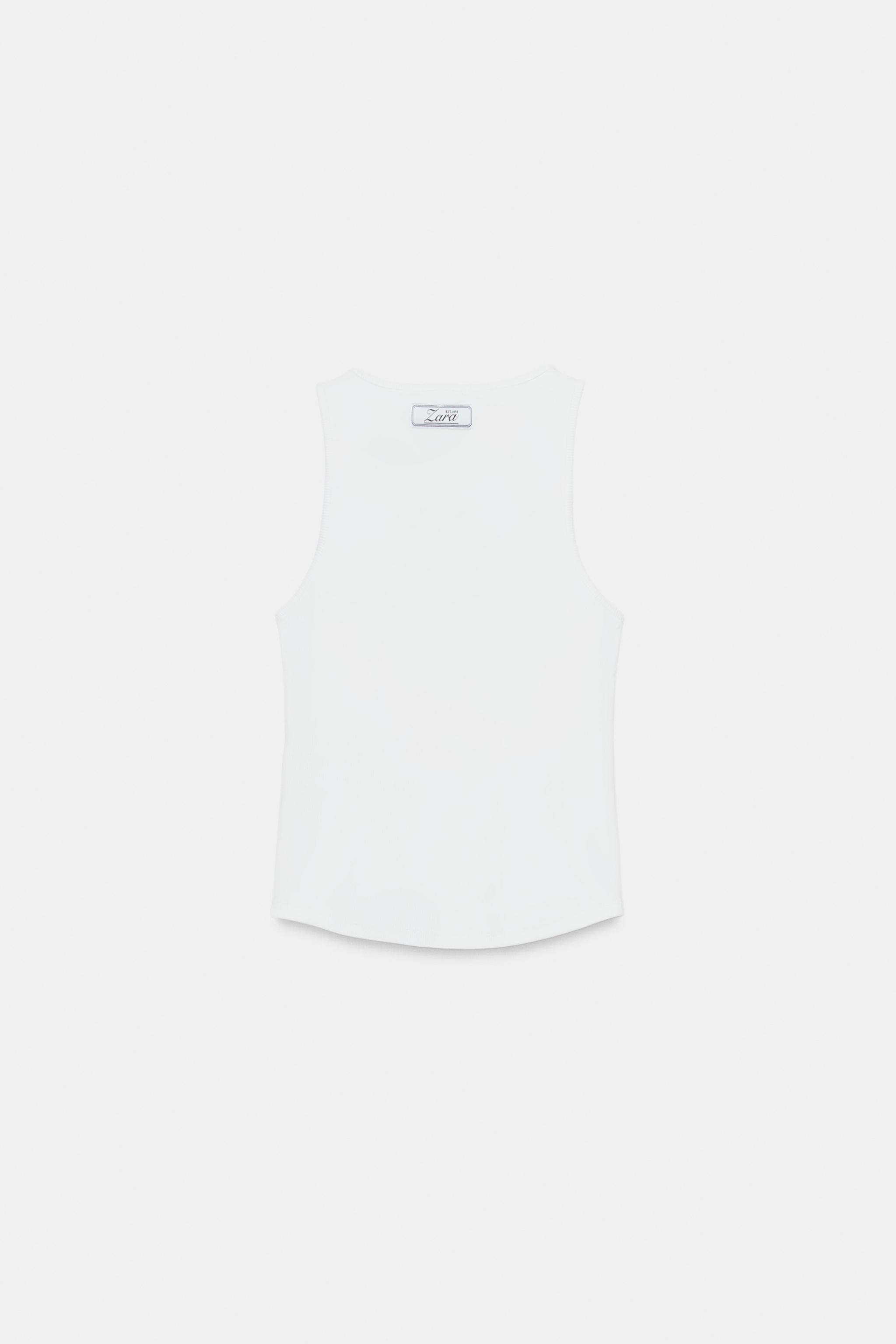 Женские топы Zara COTTON BUTTON-UP TOP — фото 6