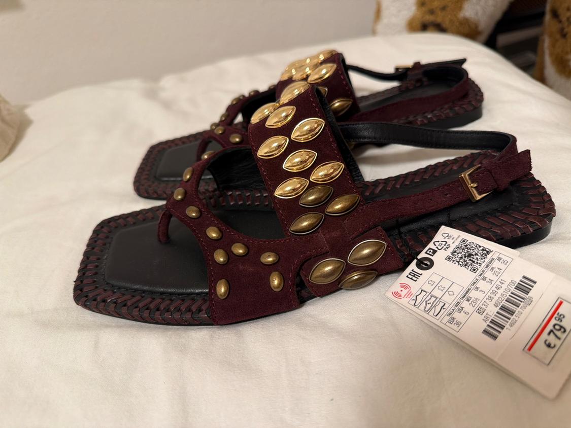 LIMITED EDITION SPLIT SUEDE STRAPPY SANDALS - Image 5
