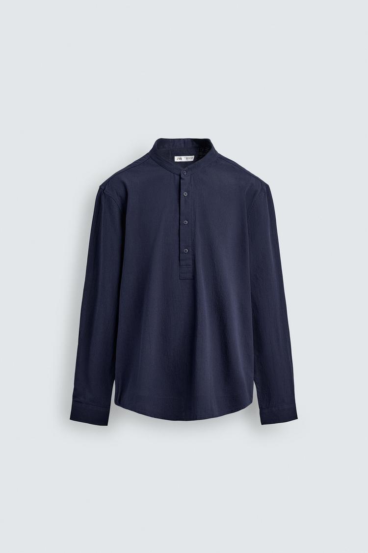 ZARA CREASED-EFFECT POLO SHIRT