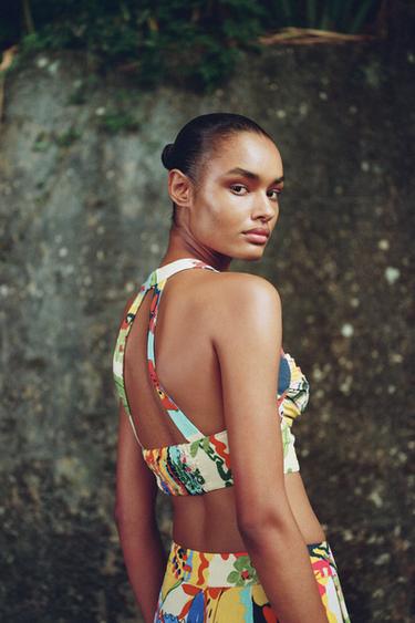 PRINTED CROP TOP - Multicoloured by Zara - Image 3