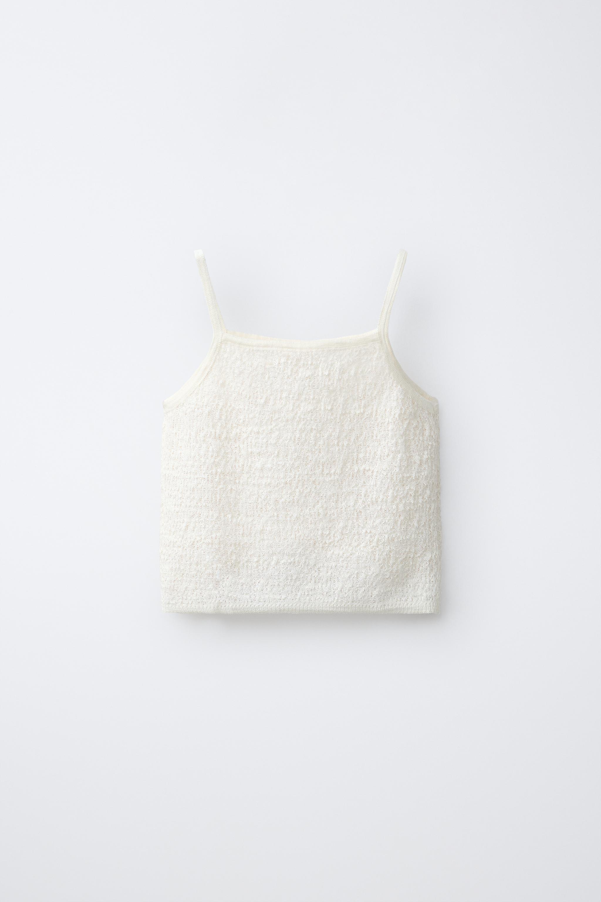 TEXTURED KNIT TOP - Light ecru | ZARA India