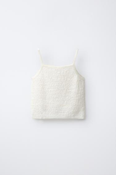 TEXTURED KNIT TOP - Light ecru by Zara - Image 1
