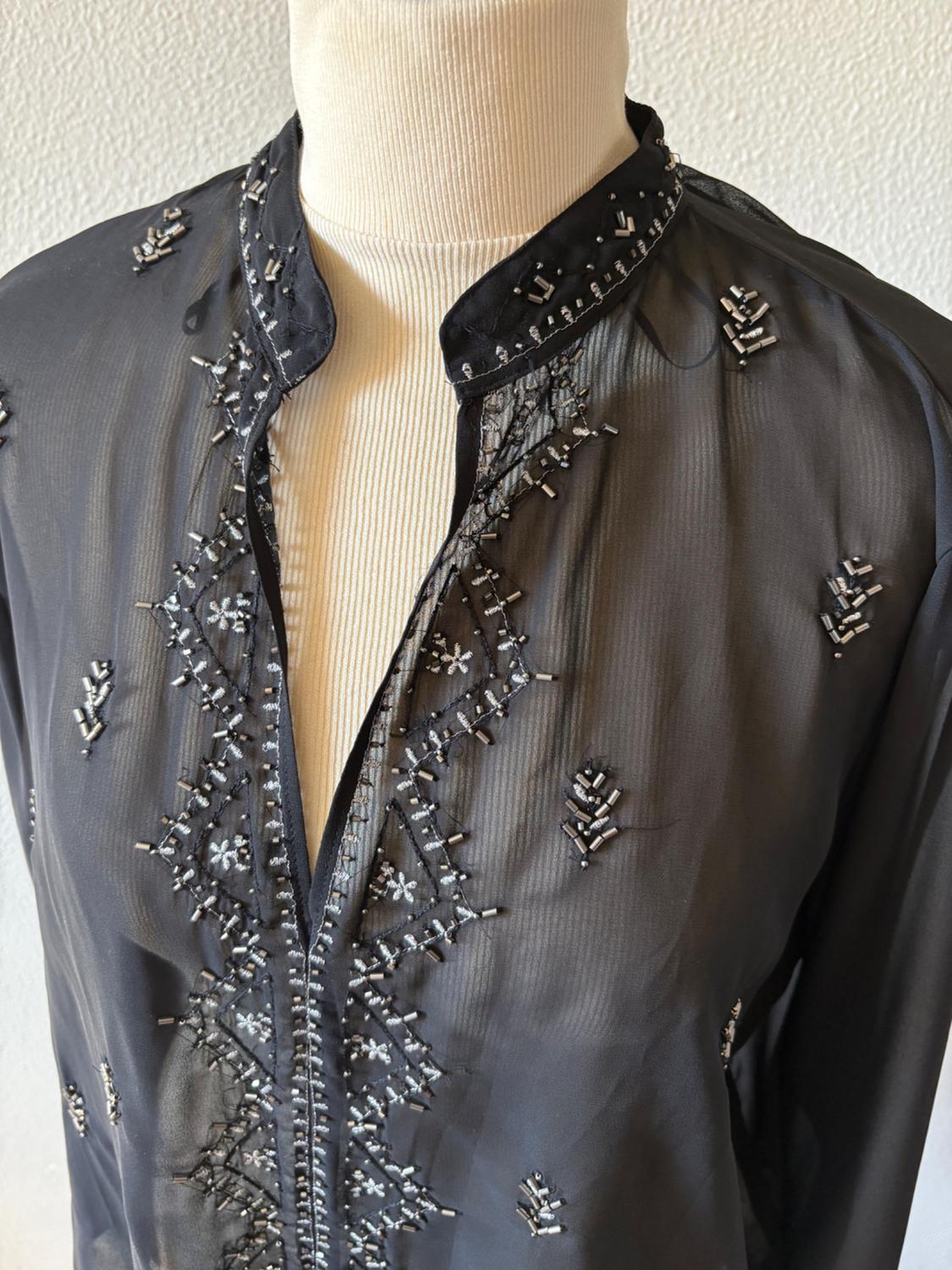 SEMI-SHEER BLOUSE WITH BEADS - Image 3