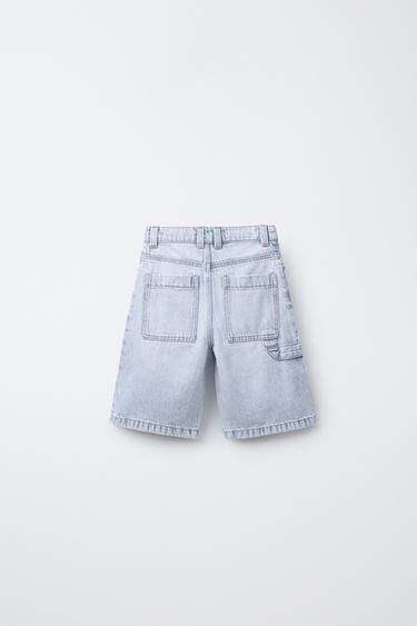 SHORT EN JEAN STYLE CHARPENTIER - Bleu clair de Zara - Image 1