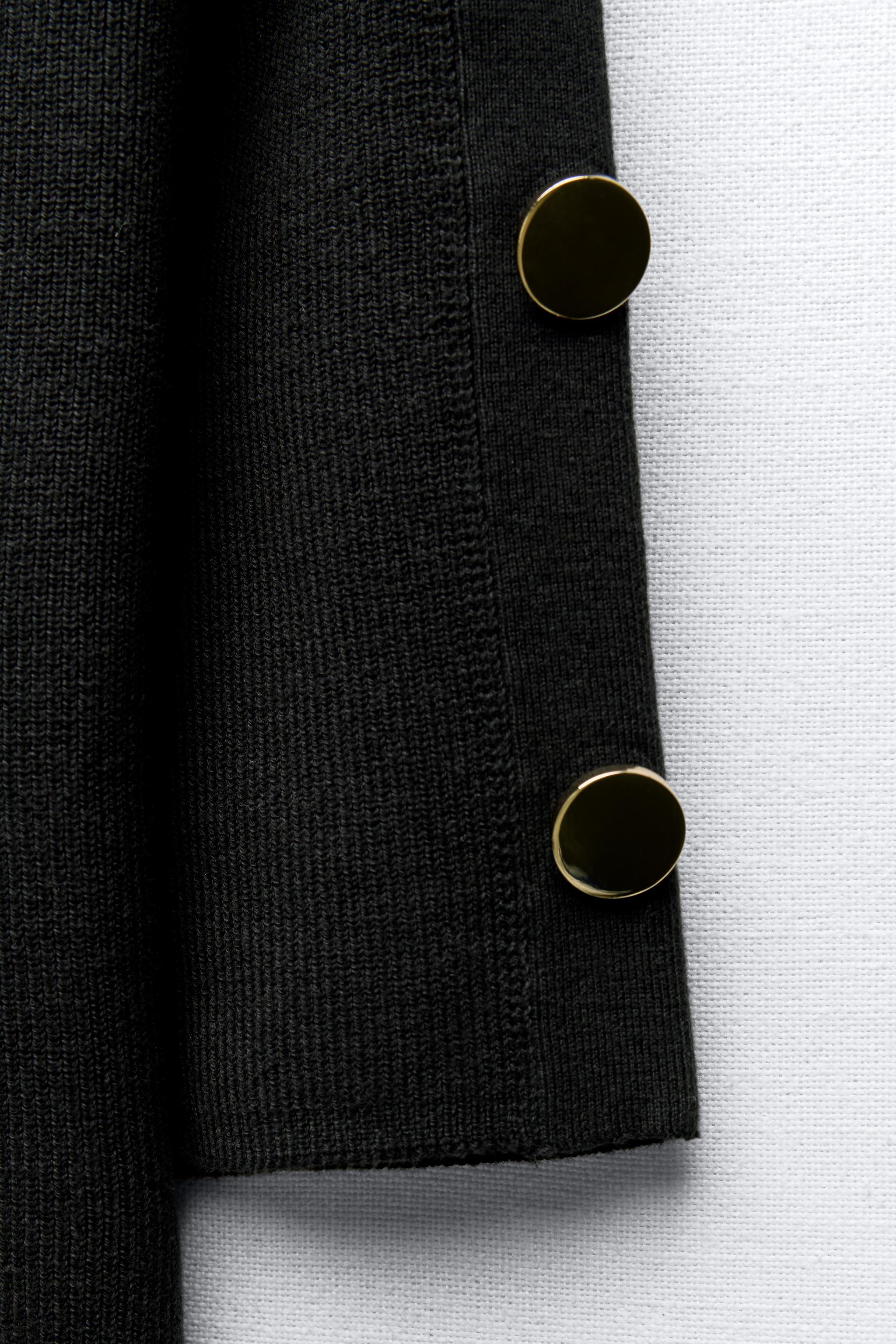 Black zara sweater with gold buttons hotsell