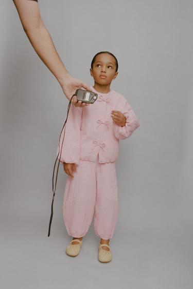 TEXTURED BOW JACKET - Light pink by Zara