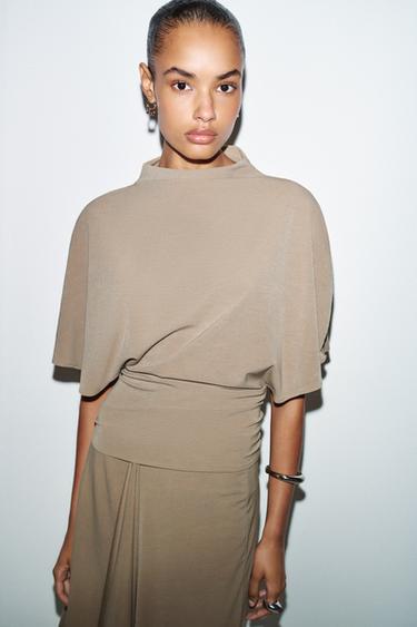 ASYMMETRIC FLOWING SKIRT - Sand by Zara - Image 2