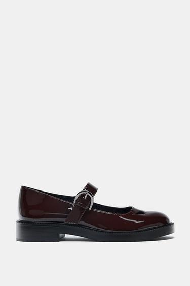 PLATFORM MARY JANES - Burgundy Red by Zara