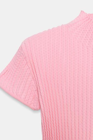 TEXTURED KNIT TOP - Pink by Zara - Image 5
