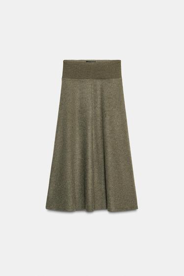 JUPE SOFT TRICOT - Vert chiné de Zara - Image 5