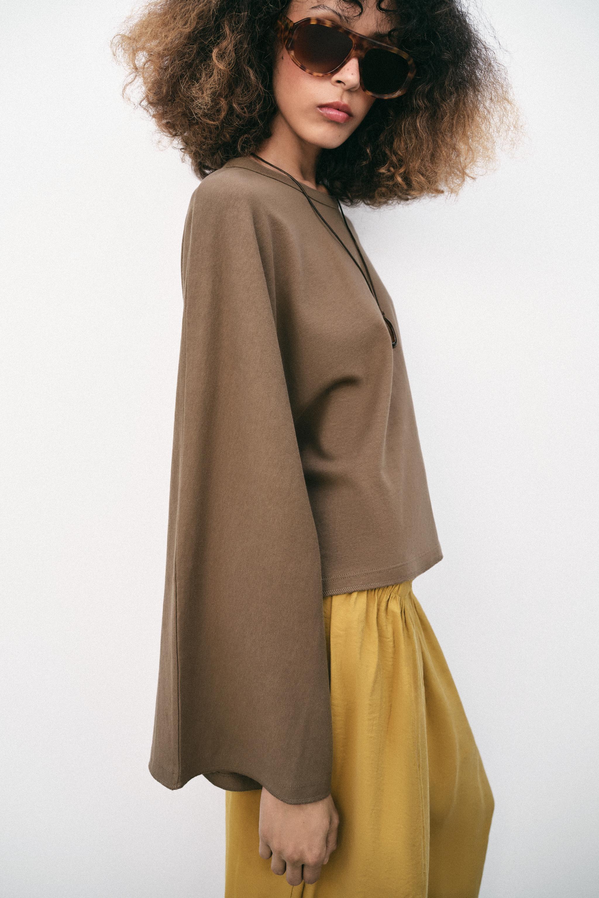COTTON WIDE-SLEEVE T-SHIRT