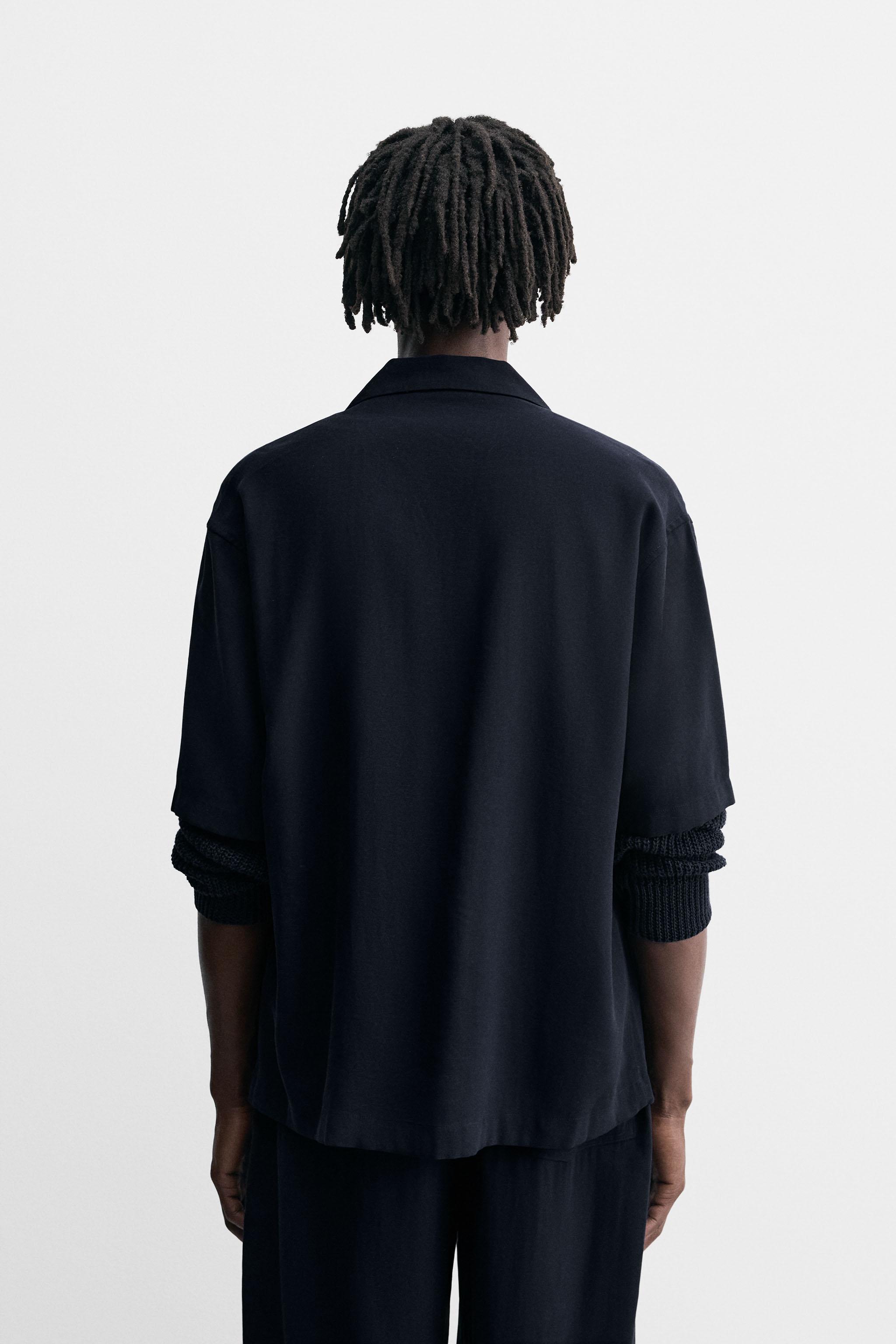 ★ドイツ発*ZARA*新作*アニマルジャガード半袖シャツ/BLACK★ antiqua ジャガードシャツ シャツ レディース トップス 送料無料