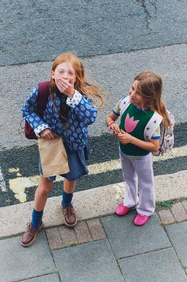 FLORAL PRINT PADDED JACKET - Cornflower blue by Zara
