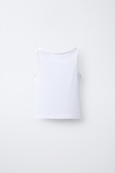 TOP UNI AVEC MODAL - Blanc de Zara - Image 1