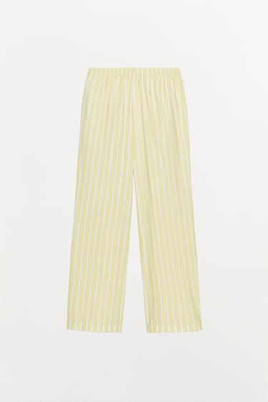 STRIPED PYJAMA TROUSERS - Yellow by Zara - Image 4